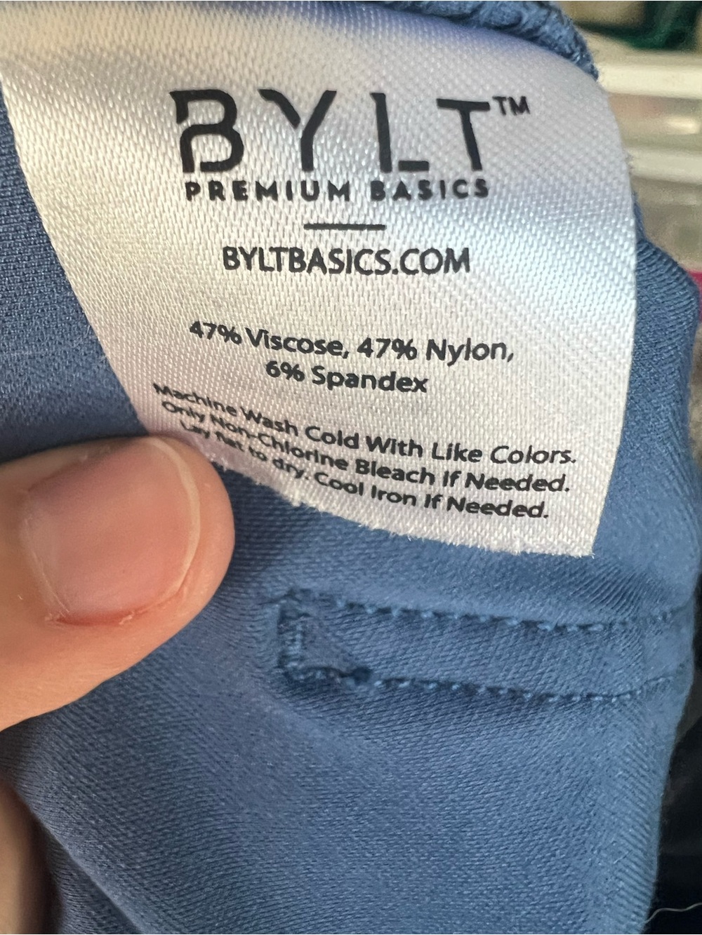 BYLT Premium Basics Everyday Pant 2.0 Slim Fit Flat Front Men Pants 33 Blue/Teal - Picture 9 of 9